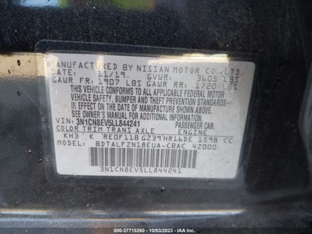 3N1CN8EV5LL844241 Nissan VERSA SV