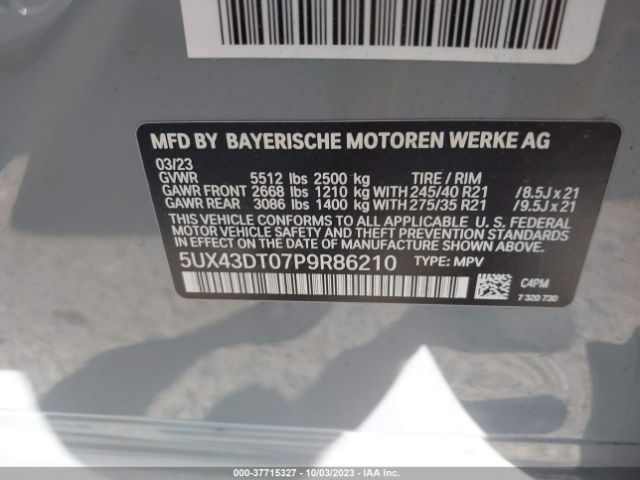 5UX43DT07P9R86210 BMW X4 M40i