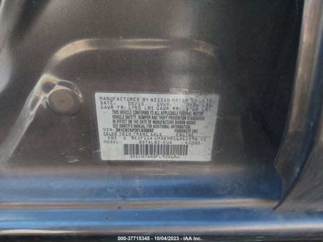 3N1CN7AP3FL935692 Nissan VERSA SV
