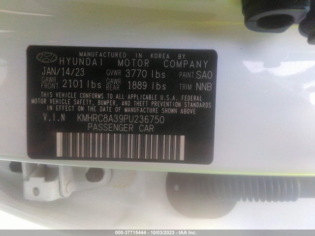 2023 HYUNDAI VENUE LIMITED VIN: KMHRC8A39PU236750