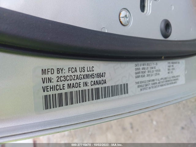 Dodge Challenger Sxt 2021 2C3CDZAGXMH516647 Image 9