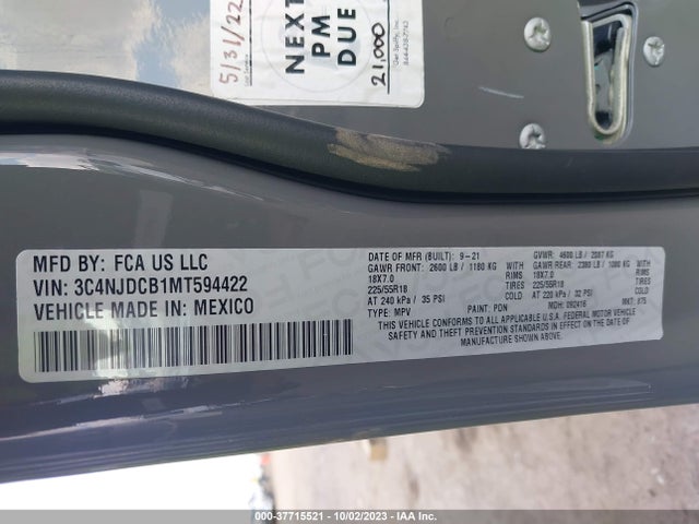 Jeep Compass Limited 2021 3C4NJDCB1MT594422 Image 9