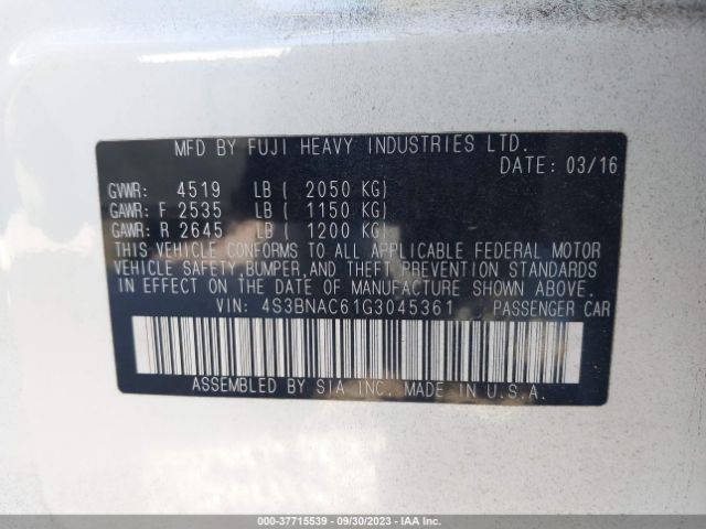 4S3BNAC61G3045361 Subaru Legacy 2.5i Premium