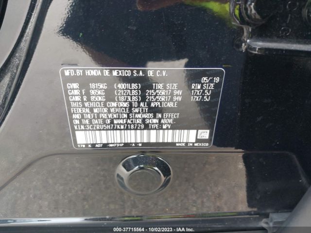 3CZRU5H77KM718729 Honda Hr-v Ex-l