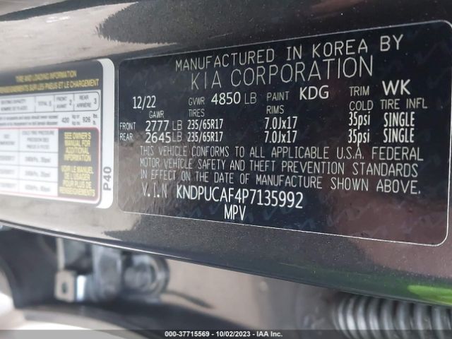 KNDPUCAF4P7135992 KIA Sportage Lx