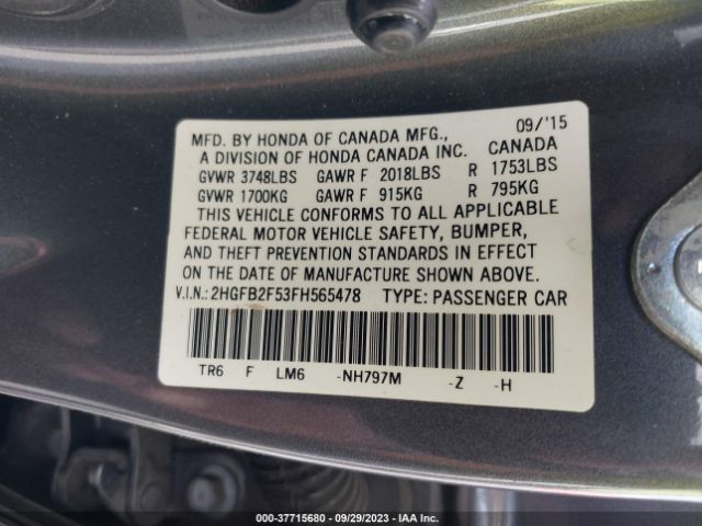 2HGFB2F53FH565478 Honda Civic Sedan Lx