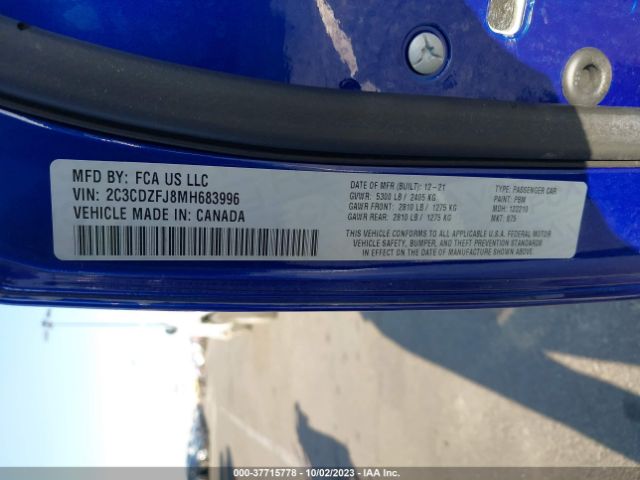 2C3CDZFJ8MH683996 Dodge Challenger R/t Scat Pack
