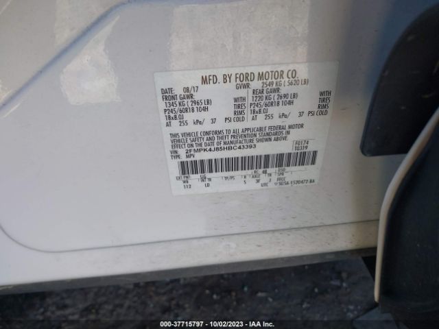 2FMPK4J85HBC43393 Ford EDGE SEL