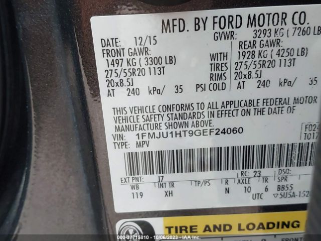 1FMJU1HT9GEF24060 Ford Expedition Xlt/king Ranch
