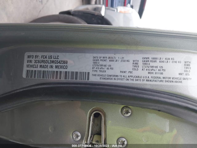 3C6UR5DL3MG542369 RAM 2500 Big Horn