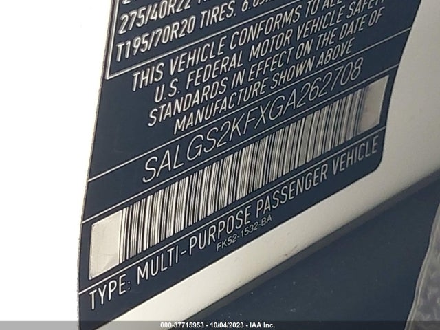 SALGS2KFXGA262708 Land Rover Range Rover Diesel Hse