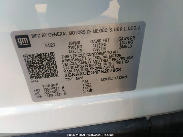 Chevrolet EQUINOX LT 2023 3GNAXUEG4PS207868 Image 9