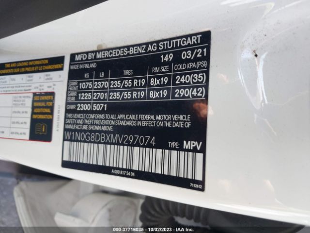 W1N0G8DBXMV297074 Mercedes-Benz Glc Glc 300
