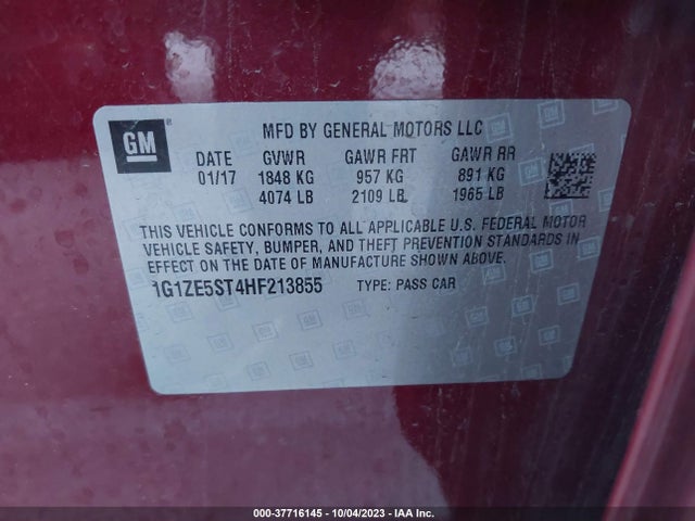 Chevrolet MALIBU 1LT 2017 1G1ZE5ST4HF213855 Image 9