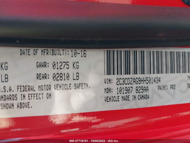 2C3CDZAG9HH501434 Dodge Challenger Sxt