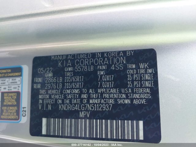 KNDRG4LG7N5112937 KIA Sorento Hybrid S