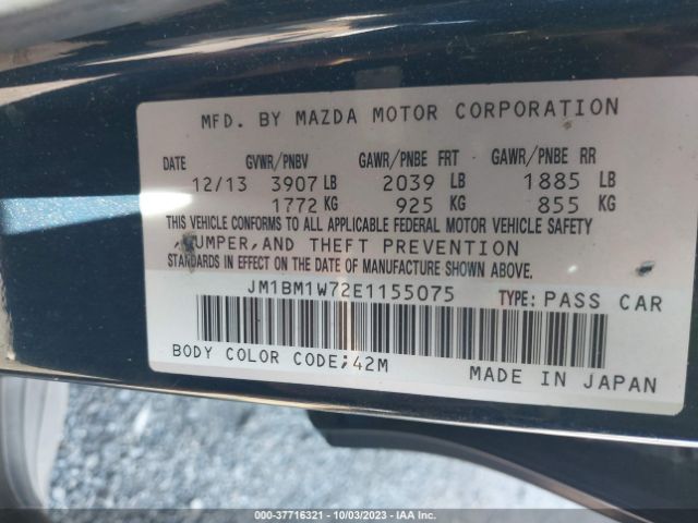 JM1BM1W72E1155075 Mazda Mazda3 I Grand Touring