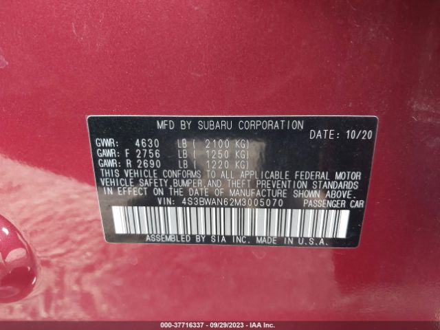 4S3BWAN62M3005070 Subaru Legacy Limited