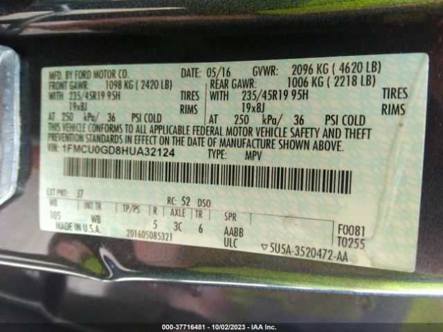1FMCU0GD8HUA32124 Ford ESCAPE SE