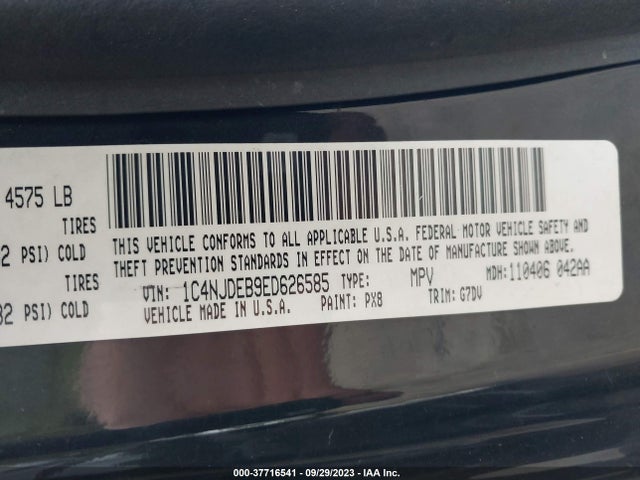 1C4NJDEB9ED626585 Jeep Compass Latitude
