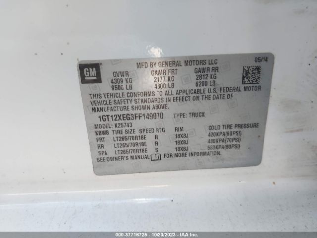 1GT12XEG3FF149070 GMC SIERRA 2500HD