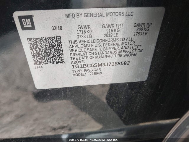 Chevrolet Cruze Ls Auto 2018 1G1BC5SM3J7188592 Image 9
