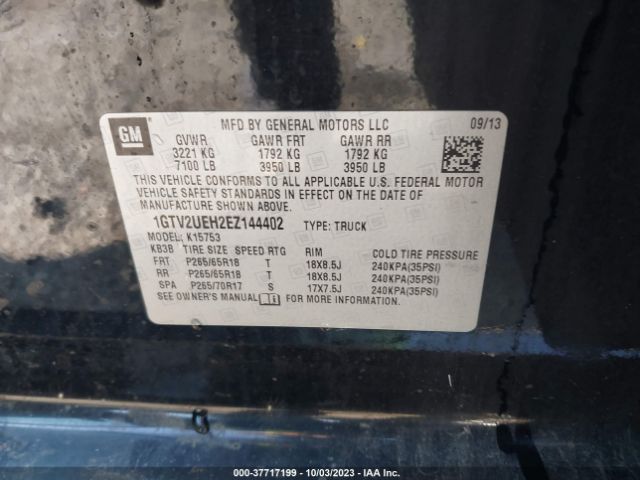 1GTV2UEH2EZ144402 GMC Sierra 1500 Sle