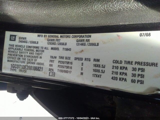 2009 CHEVROLET COLORADO 1GCDT13E398106821 Photo 8