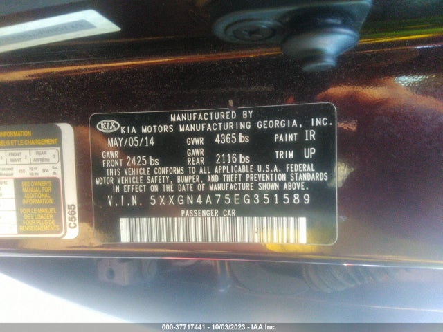 KIA OPTIMA EX 2014 5XXGN4A75EG351589 Image 9