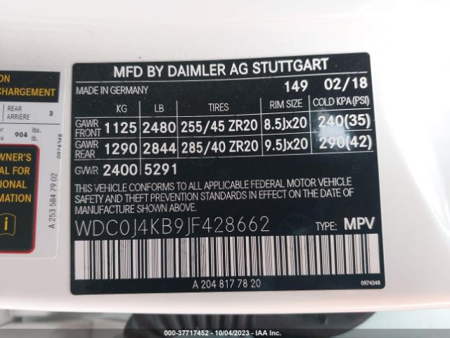 2018 MERCEDES-BENZ GLC 300 COUPE WDC0J4KB9JF428662 Photo 8