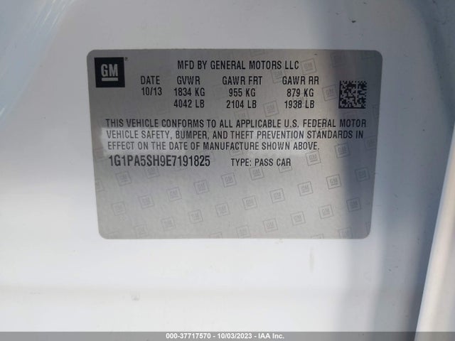 Chevrolet CRUZE LS 2014 1G1PA5SH9E7191825 Image 9