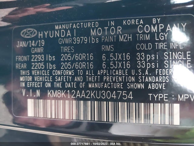 Hyundai Kona Se 2019 KM8K12AA2KU304754 Image 9