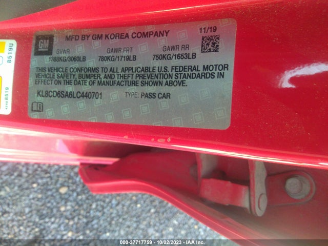Chevrolet Spark Fwd 1lt Automatic 2020 KL8CD6SA6LC440701 Image 9