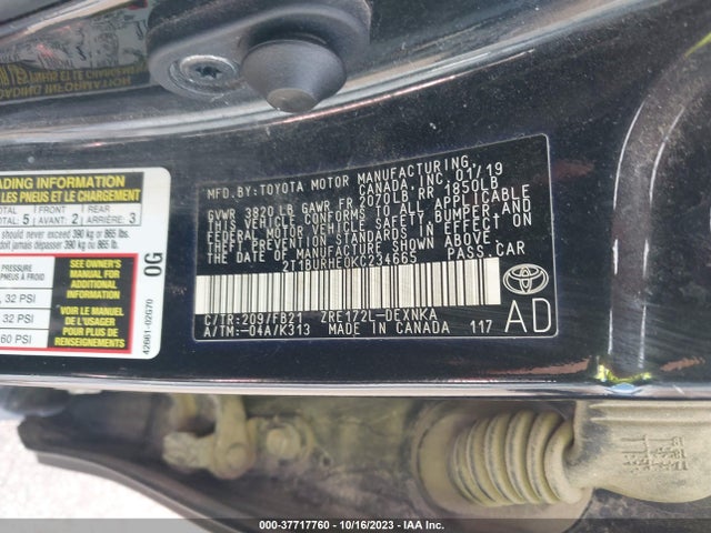 Toyota COROLLA LE 2019 2T1BURHE0KC234665 Image 9