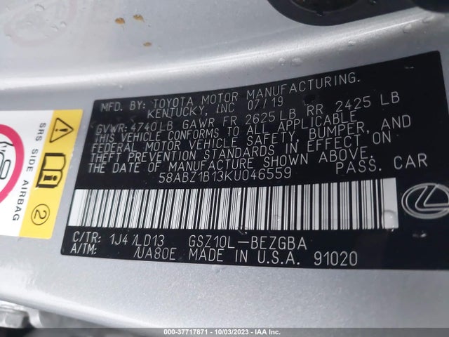 58ABZ1B13KU046559 Lexus Es Es 350