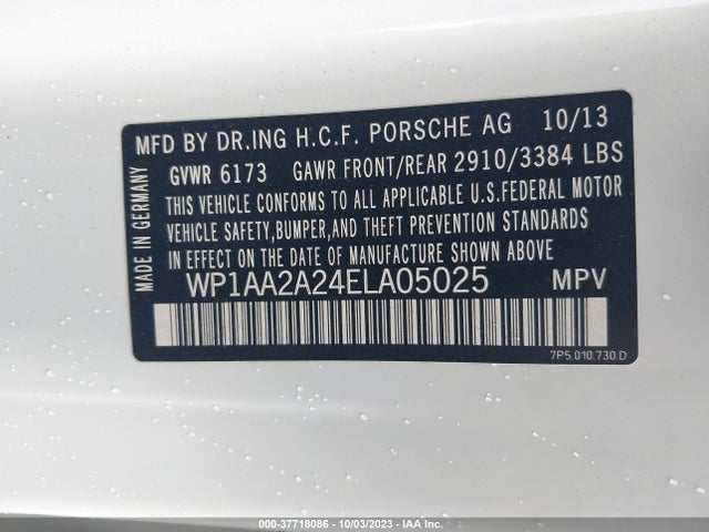 2014 PORSCHE CAYENNE WP1AA2A24ELA05025 Photo 8