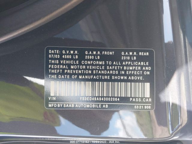 2004 SAAB 9-5 YS3ED49A943002064 Photo 8