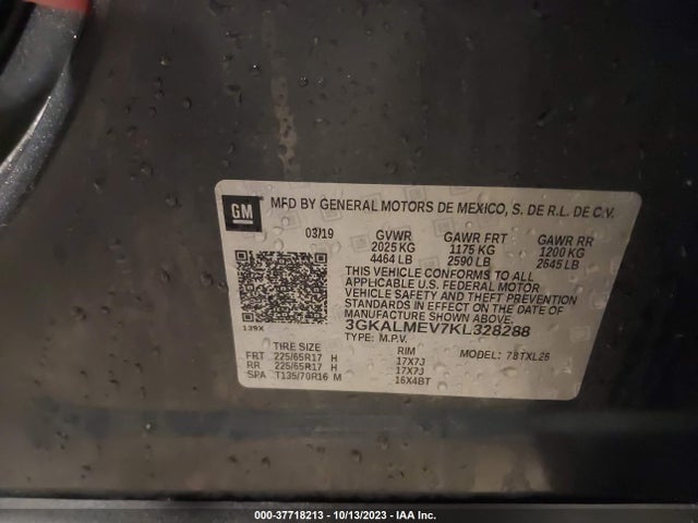 2019 GMC TERRAIN SLE VIN: 3GKALMEV7KL328288