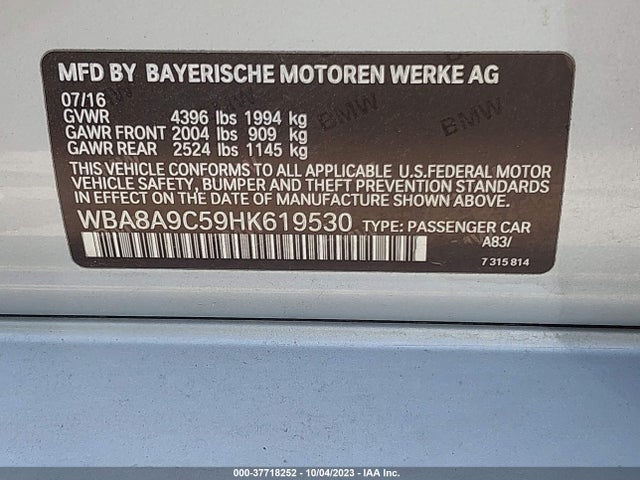 BMW 320i 2017 WBA8A9C59HK619530 Image 9