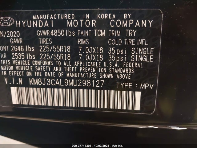 Hyundai TUCSON SEL 2021 KM8J3CAL9MU298127 Image 9
