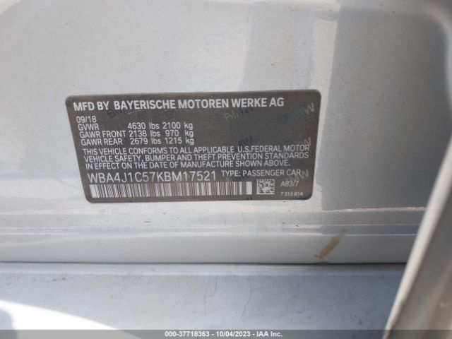 WBA4J1C57KBM17521 BMW 4 Series 430i
