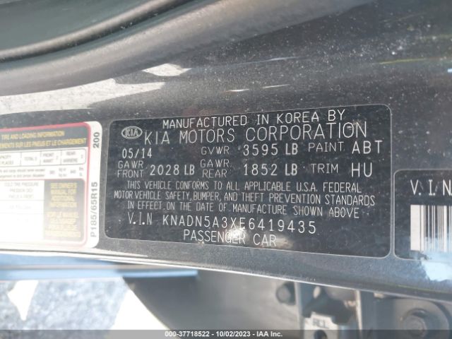 KNADN5A3XE6419435 KIA RIO EX