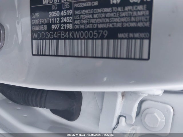 WDD3G4FB4KW000579 Mercedes-Benz A-class A 220