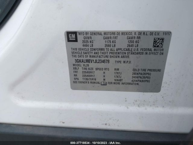 3GKALMEV1JL234678 GMC Terrain Sle