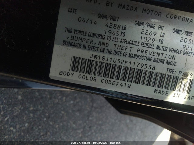 Mazda MAZDA6 2015 JM1GJ1U52F1179538 Image 9