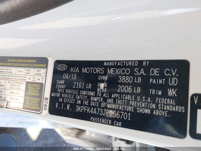 KIA FORTE LX 2018 3KPFK4A73JE256701 Image 9