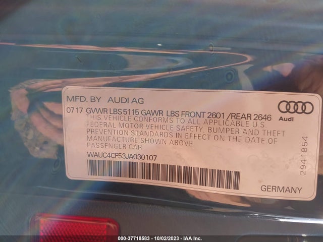WAUC4CF53JA030107 Audi S5 Sportback Prestige