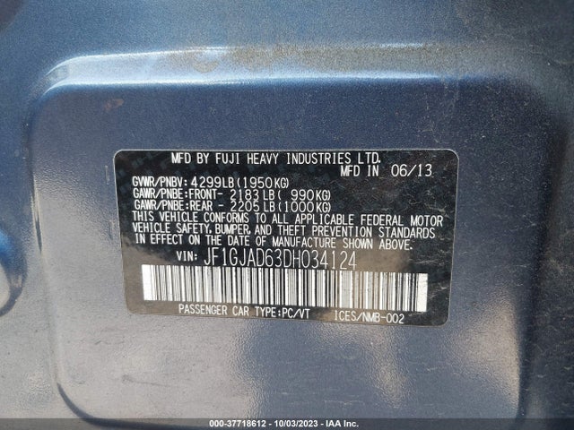 2013 SUBARU IMPREZA SEDAN JF1GJAD63DH034124 Photo 8