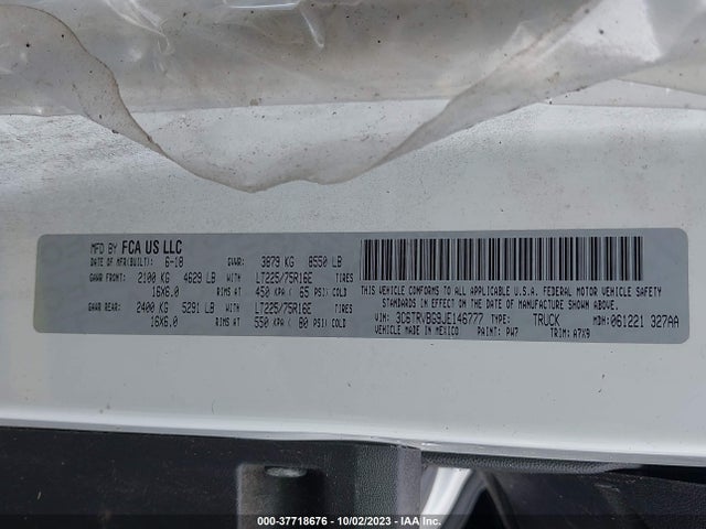 3C6TRVBG9JE146777 RAM Promaster Cargo Van