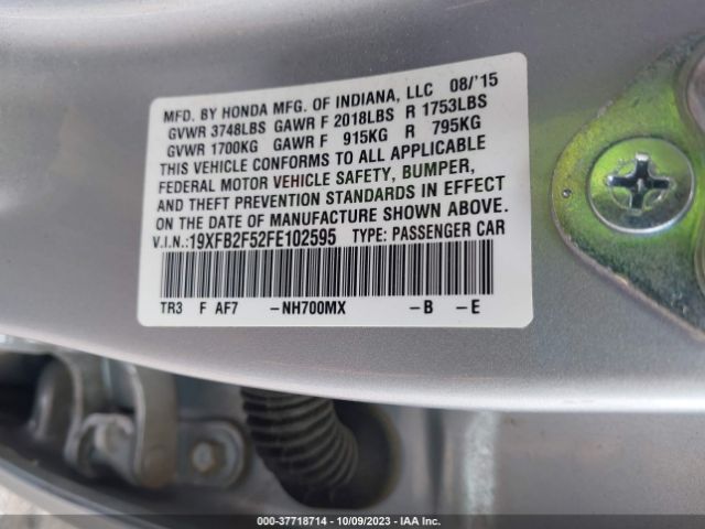 19XFB2F52FE102595 Honda Civic Sedan Lx